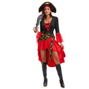 Halloween Gothic Pirate Cosplay Costume Women Dress Hat Belt - AwwwCos