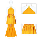 Halloween Harley Quinn Cosplay Costume Golden Dress Pants