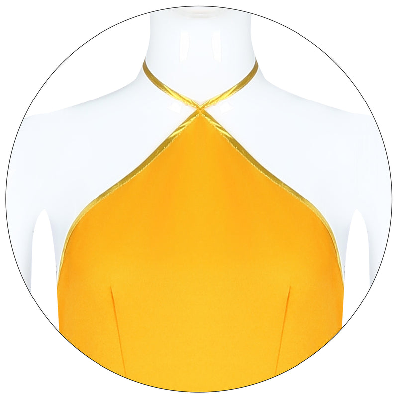 Halloween Harley Quinn Cosplay Costume Golden Dress Pants