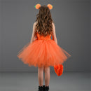 Halloween Kids Girls Pumpkin Layered Tulle Tutu Dress Headband Bag - AwwwCos