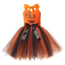 Halloween Kids Girls Pumpkin Layered Tulle Tutu Dress Headband Bag - AwwwCos