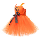 Halloween Kids Girls Pumpkin Layered Tulle Tutu Dress Headband Bag - AwwwCos