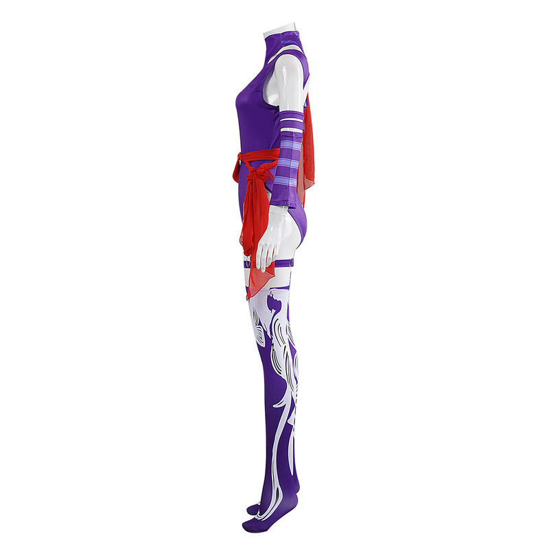 Halloween Party Purple Jumpsuit Psylocke Cosplay Costume