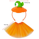 Halloween Pumpkin Cosplay Costume Headband Headwear Orange Tutus Skirt - AwwwCos