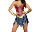 Wonder Woman Diana Cosplay Costume Superhero Adult Leather Sexy Dress - AwwwCos