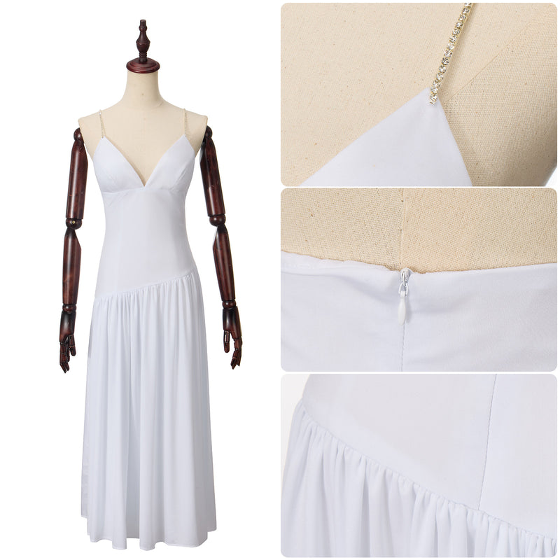 Harley Quinn Sweetheart White A Line Backless Dress
