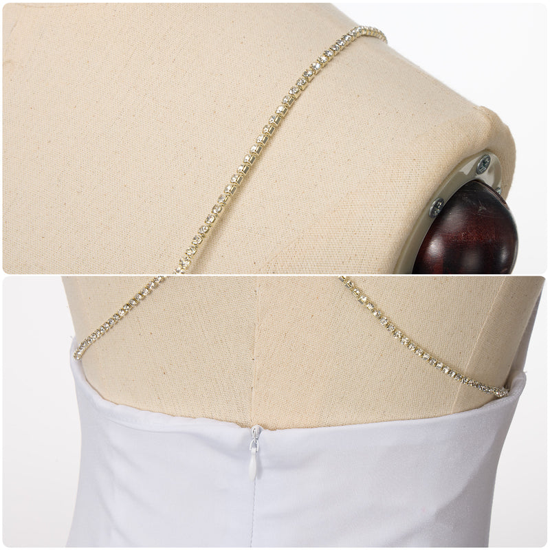 Harley Quinn Sweetheart White A Line Backless Dress