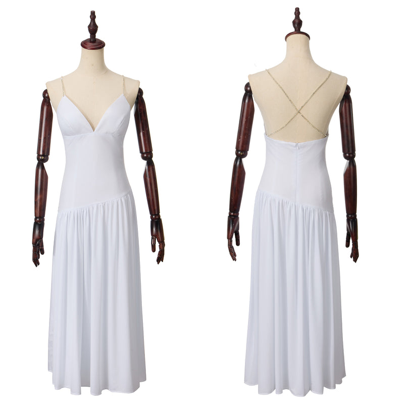 Harley Quinn Sweetheart White A Line Backless Dress