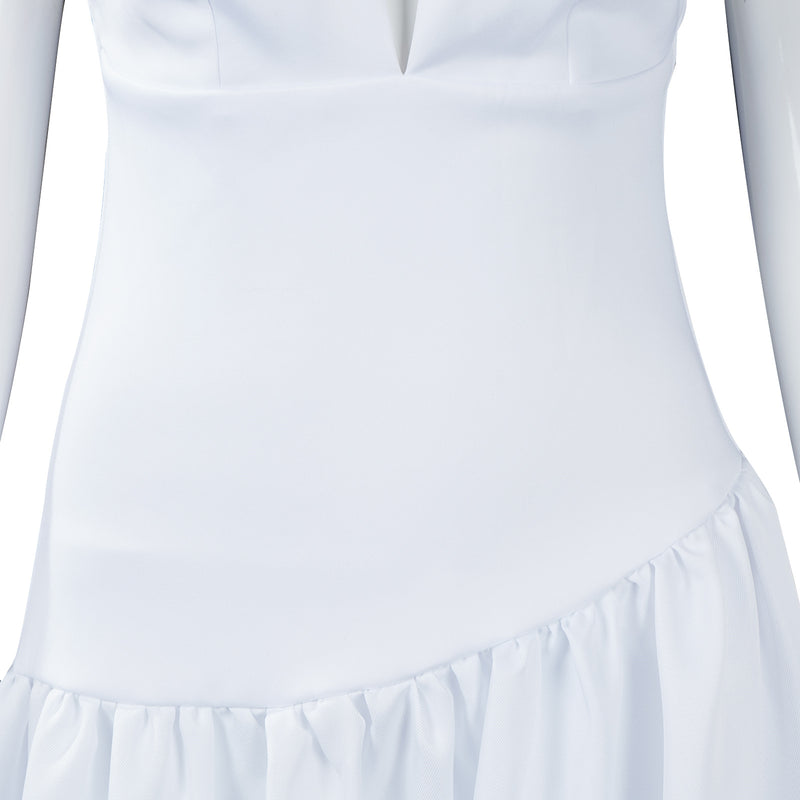Harley Quinn White Backless in Stock Dress Cosplay Costume