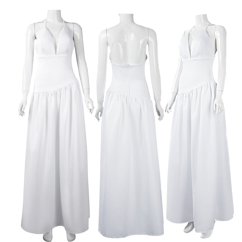 Harley Quinn White Backless in Stock Dress Cosplay Costume