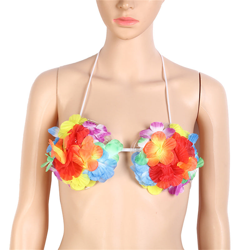 Hawaiian Cosplay Hula Grass Skirt Flower Dance Party Decorations Garland - AwwwCos