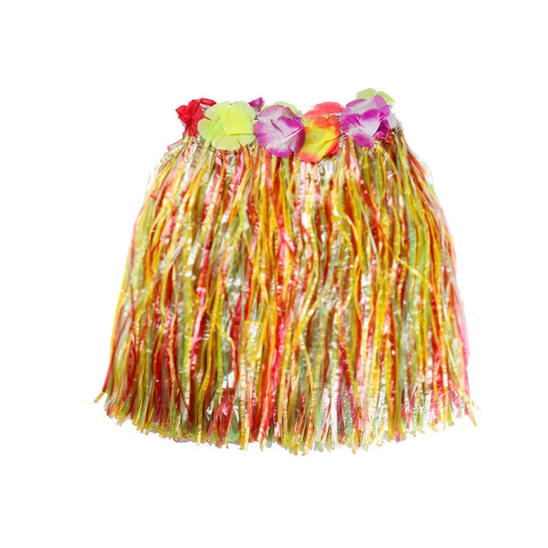 Hawaiian Cosplay Hula Grass Skirt Flower Dance Party Decorations Garland - AwwwCos