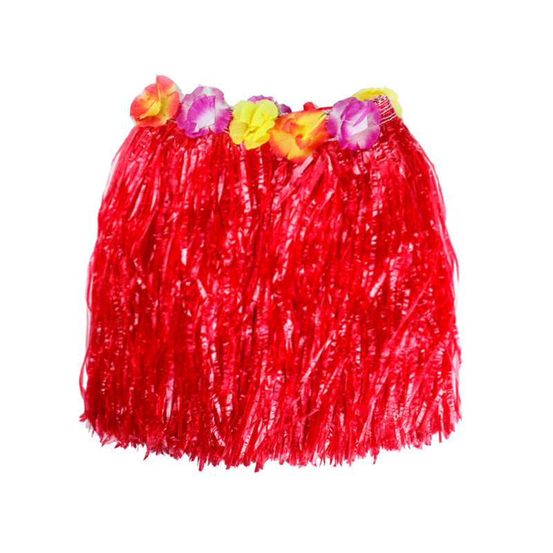 Hawaiian Cosplay Hula Grass Skirt Flower Dance Party Decorations Garland - AwwwCos