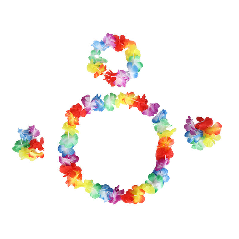 Hawaiian Cosplay Hula Grass Skirt Flower Dance Party Decorations Garland - AwwwCos