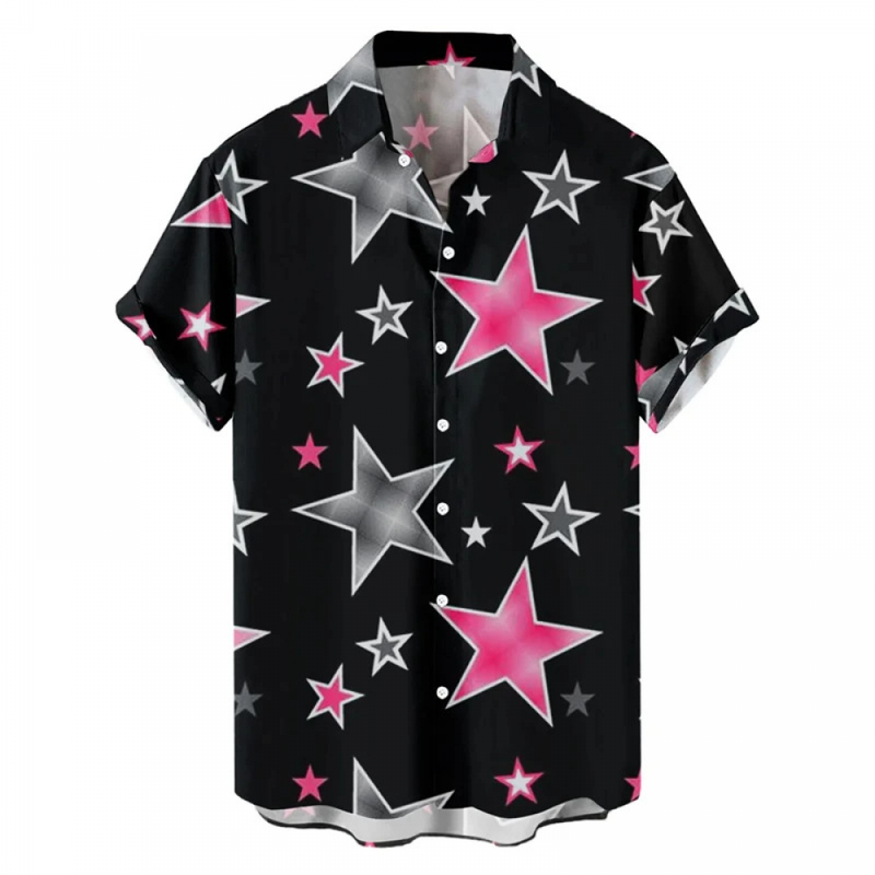 Hawaiian Valentines Party Aloha Button Down Holiday Short Sleeve Shirt