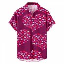 Hawaiian Valentines Party Aloha Button Down Holiday Short Sleeve Shirt