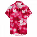 Hawaiian Valentines Party Aloha Button Down Holiday Short Sleeve Shirt