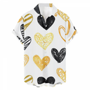Hawaiian Valentines Party Aloha Button Down Holiday Short Sleeve Shirt