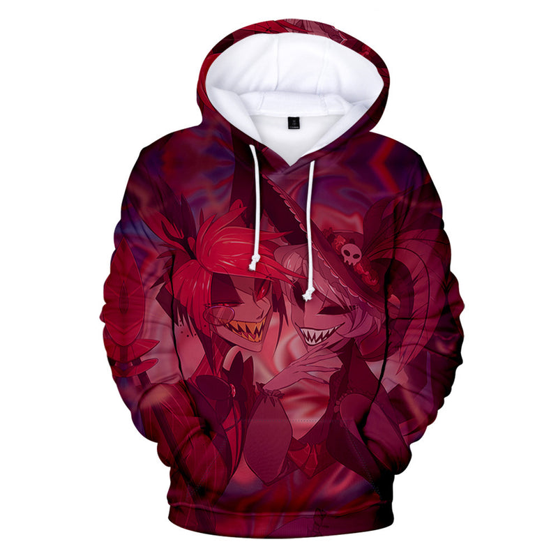 Anime Hazbin Hotel Hoodies 3D Prints Hooded Sweatshirt Casual Coat Streetwear Pullover Tops