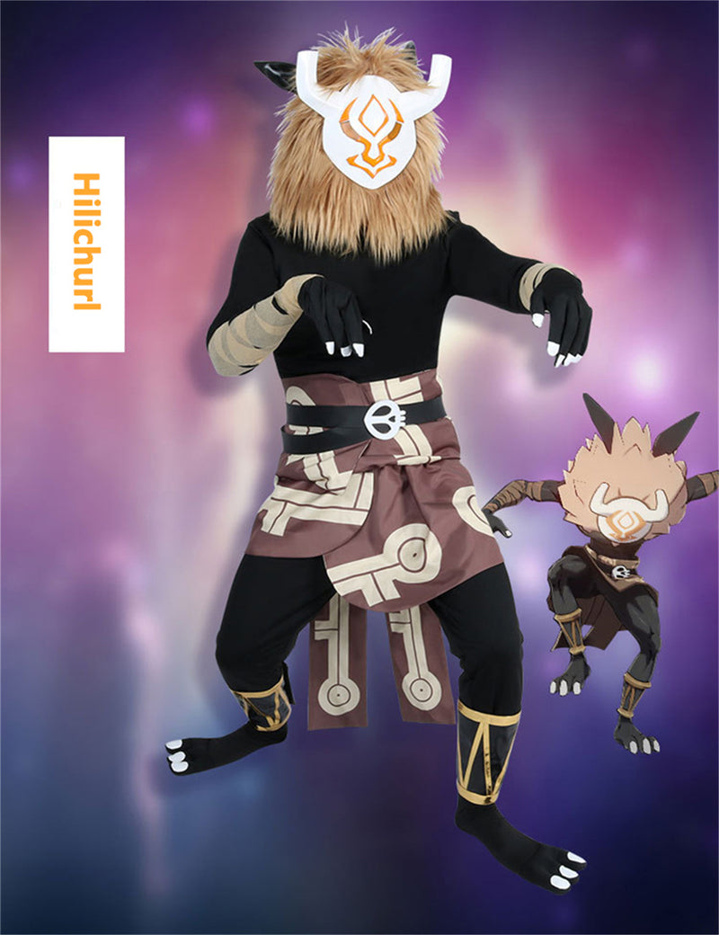 Game Genshin Impact Hilichurl Cosplay Costume Halloween Carnival Ouitfit Mask