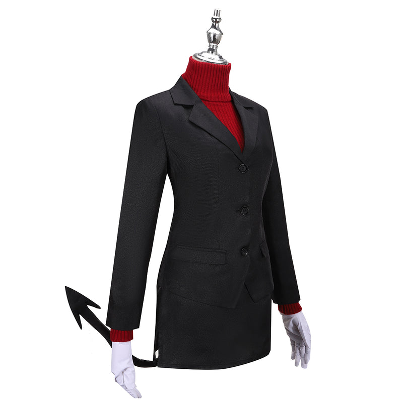 Helltaker Lustful Demon Modeus Cosplay Costume Black Suit