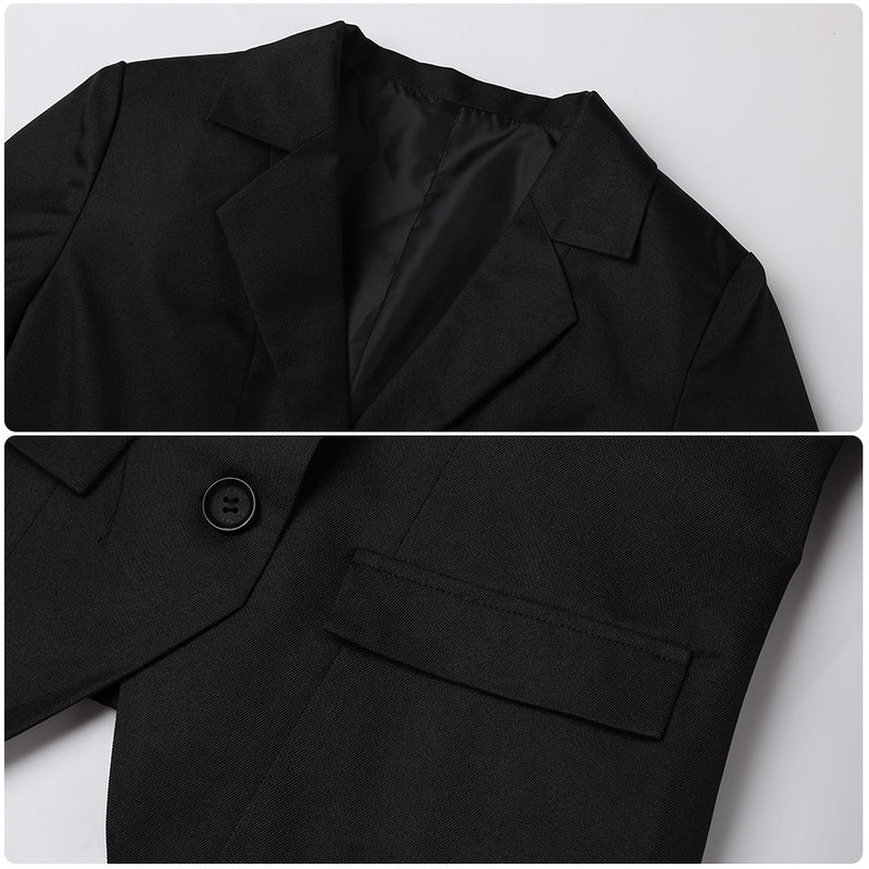Helltaker Lustful Demon Modeus Cosplay Costume Black Suit