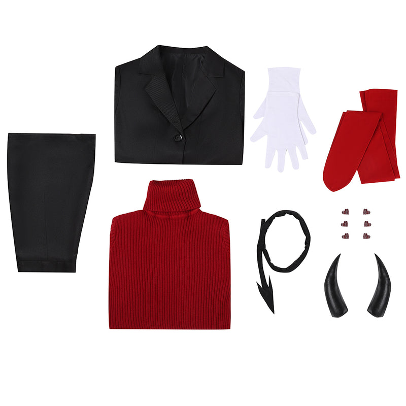 Helltaker Lustful Demon Modeus Cosplay Costume Black Suit