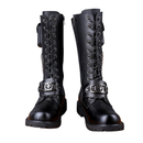 Skull Chain Lace-up Cowboy Shoes Thick-soled Martin Boots with Bag - AwwwCos