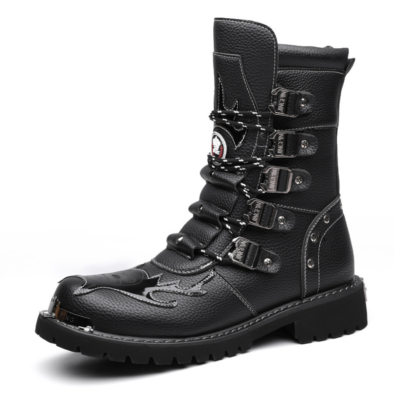 High Top British Style Shoes Workwear Knight Motorcycle Snowskin Boots