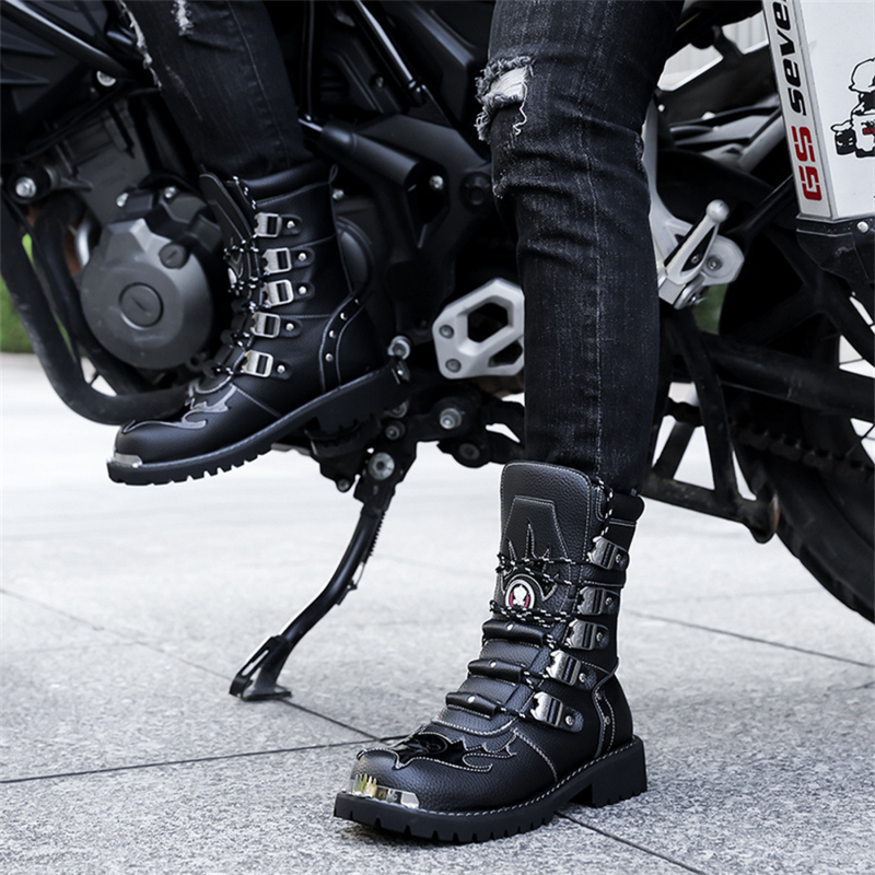 High Top British Style Shoes Workwear Knight Motorcycle Snowskin Boots