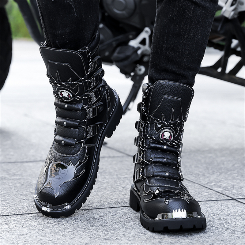 High Top British Style Shoes Workwear Knight Motorcycle Snowskin Boots