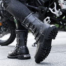 High Top British Style Shoes Workwear Knight Motorcycle Snowskin Boots - AwwwCos