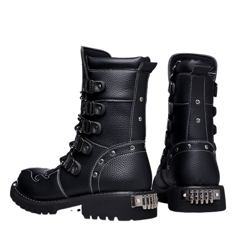 High Top British Style Shoes Workwear Knight Motorcycle Snowskin Boots