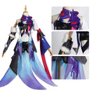 Game Honkai Star Rail Seele Cosplay Costume Women Purple Dress Blue Wig