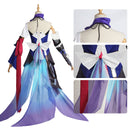 Game Honkai Star Rail Seele Cosplay Costume Women Purple Dress Blue Wig