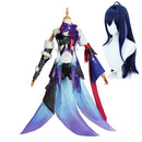 Game Honkai Star Rail Seele Cosplay Costume Women Purple Dress Blue Wig