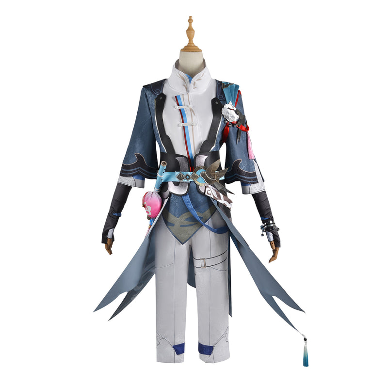 AwwwCos Honkai Star Rail Yanqing Cosplay Costume Mens Sut Jacket Coat Shirt Pants Halloween Outfit Clothes