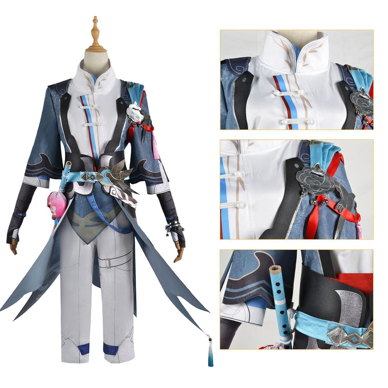 AwwwCos Honkai Star Rail Yanqing Cosplay Costume Mens Sut Jacket Coat Shirt Pants Halloween Outfit Clothes