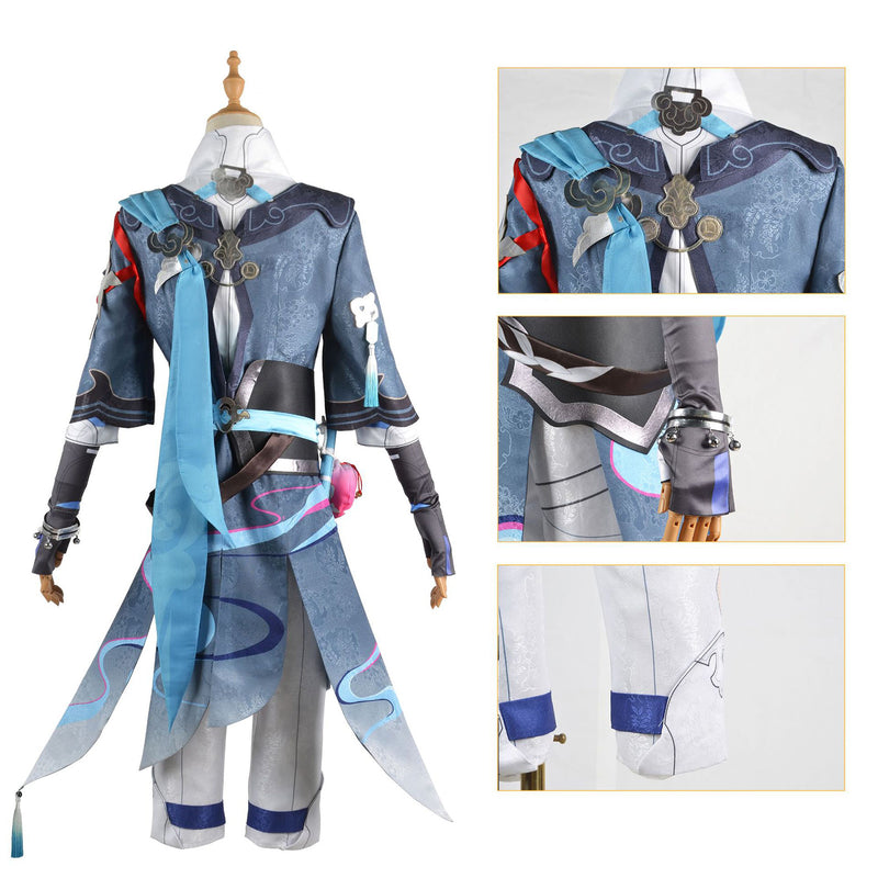 AwwwCos Honkai Star Rail Yanqing Cosplay Costume Mens Sut Jacket Coat Shirt Pants Halloween Outfit Clothes