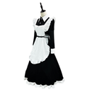 Japanese Classic Maid Cosplay Costume Black Dress White Apron - AwwwCos