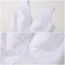 Joker 2 Harley Quinn Wedding Dress Cosplay Costume White Sexy V-Neck Frock with Headband