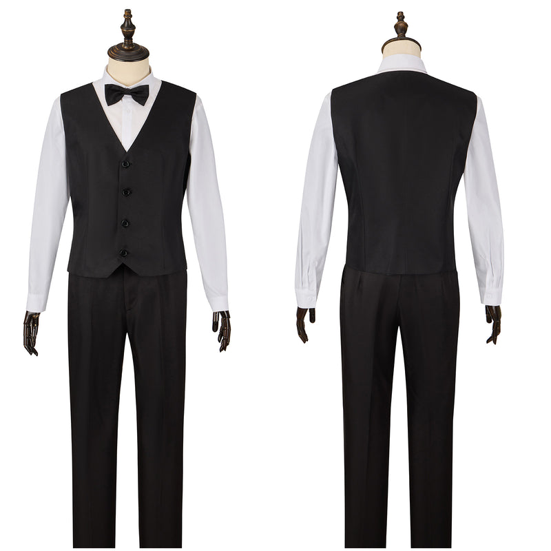 Joker 2 The Joker Black Suit Cosplay Costume Men Uniform Set Bow Tie Evening Gown Outfit