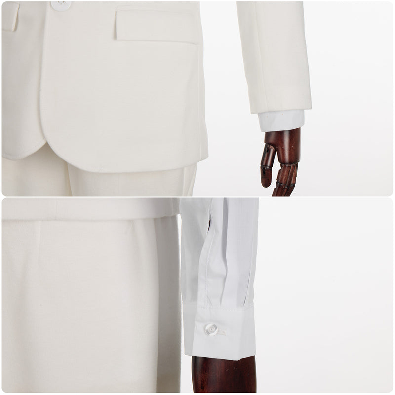 Joker 2 The Joker White Woolen Suit Cosplay Costume Male Gentleman Uniform Halloween Carnival Set