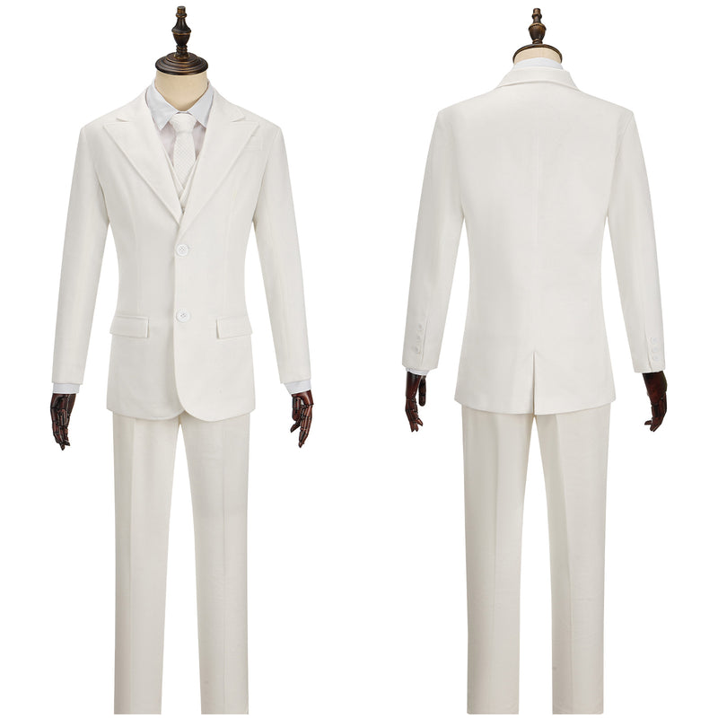 Joker 2 The Joker White Woolen Suit Cosplay Costume Male Gentleman Uniform Halloween Carnival Set