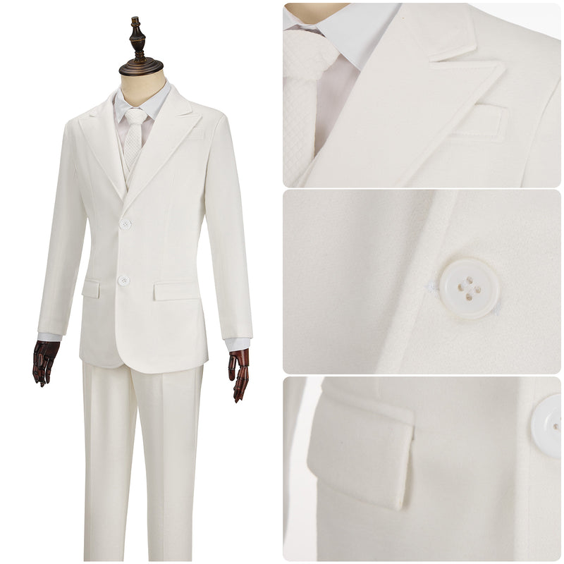 Joker 2 The Joker White Woolen Suit Cosplay Costume Male Gentleman Uniform Halloween Carnival Set