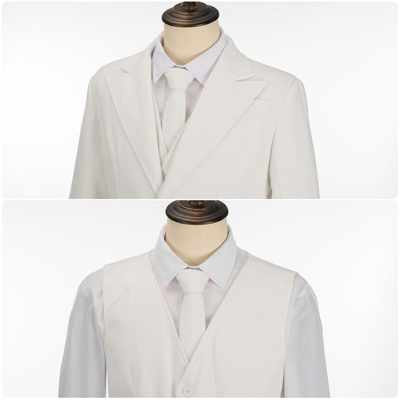 Joker 2 The Joker White Woolen Suit Cosplay Costume Male Gentleman Uniform Halloween Carnival Set
