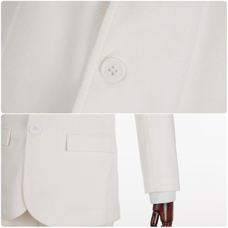 Joker 2 The Joker White Woolen Suit Cosplay Costume Male Gentleman Uniform Halloween Carnival Set