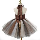 Jungle Party Kids Girls Animal Leopard Cosplay Costume Tulle Dress Tail Hairband - AwwwCos