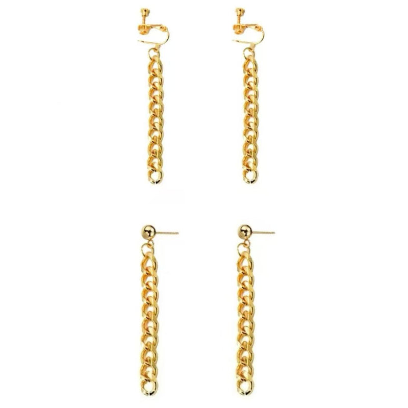 K-Pop: Demon Hunters Rumi Cosplay Accessory Gold Chain Earrings Ear Clip - AwwwCos