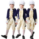 Kid Boys Military Cosplay Costume Colonial Uniform Blue Coat Ivory Vest Shorts - AwwwCos